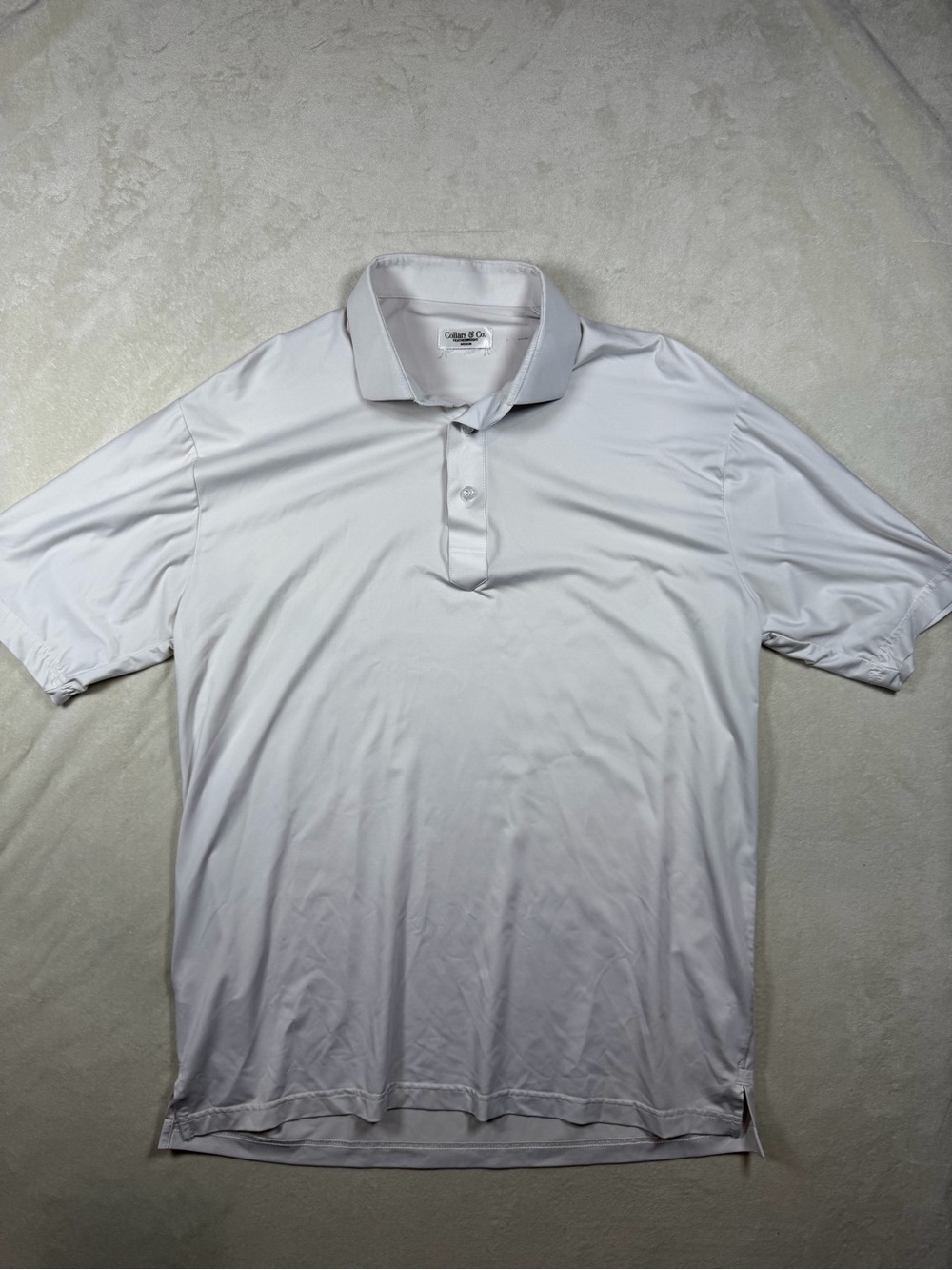 Collars and Co. Medium Featherweight White Performance Polo Shirt Golf Casual